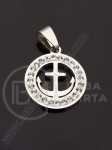 Pandantiv oțel cu cristal 20mm 1 buc 307415