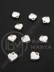 Pandantiv metalic inimă albă 8.5x8mm color argintie 1 pachet 5 buc 307333