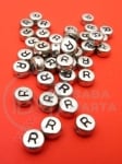 Mărgele 7x4mm lettera R metalică gaură 1mm 1 pachet 100 buc 318617