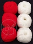 Set de fire roșii și albe 100% acrilice 6 buc 431224