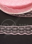 Panglică de dantelă 22mm roz 10 metri 451335