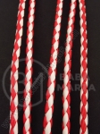 Piele artificială roșie și albă 4mm 5 metri 421090