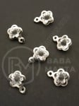 Pandantiv metalic floare cu cristal 13x9x6mm color argintie 1 pachet 10 buc 335438