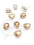 Piatră de vitola (cristal) 8x10mm pearsică în coș metalic 1 pachet 4 buc 151637