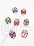 Caboșon din sticlă 14x10x5mm cu fluture imaginar MIX 5 bucăți 191136