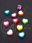 Mărgele FIMO cu inimă 8~11x8~10x4~5mm, gaură mixtă 1.5mm, 1 pachet, 10 buc. 312702
