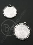 Pendantiv 31x27.5x3mm base de montare argintie 25mm 1 pachet 5 buc 306189