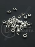 Margele metallice 9x6mm color argintie gaură 3.5mm 1 pachet 20 buc 306575