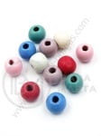 Bilă de lemn 10x9mm, găuri mixte 3mm, 1 pachet 40g ~120 buc 321348