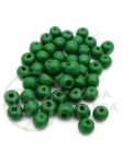 Bilă de lemn 8x7mm verde gaură ~3mm 1 paquet 40g ~215buc 321318