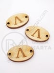 Țiglă de lemn 25x16x3mm litera <b>L</b> gaură 2.5mm 1 pachet 10buc 182251