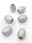 Cilindru din lemn argintiu 16x12mm gaură 6mm 1 pachet 40g ~55 buc 321270