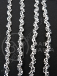 Bandă de șnur argintie 2.5 mm, zig-zag, ~33 meters 411135
