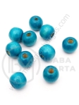 Bilă de lemn 11x12mm gaură albastră 3.5mm 1 pachet 40g ~72 buc 321247