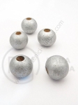 Bilă de lemn argintie ~16mm gaură 5mm 1 paquet 40g ~26buc 321303