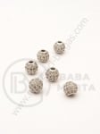 Margele sferică de 4 mm din alamă cu zirconii forjate, gaură de 1.8 mm, 1 bucată 305383