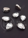 Piatră acrilică 10x14mm transparentă în cutie metalică 1 pachet 10 bucăți 151501