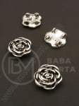 Roz metalic 19x21x4mm argintiu (4 găuri x2.5mm) 4 buc 308614