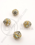 Mărgele Indonezia ~11x~13mm lucrate manual gaură 2mm 1 buc 309780