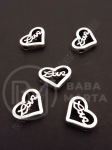 Margele metallice inimă 18x10mm color argintie 1 pachet 10 buc 306452