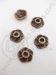 Margele metallice tip floare de 9 mm. miere 50 buc. 309137
