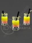 Pandantiv borcan de sticla 18x10mm cu smoothie de fructe 1 pachet 2 bucati 335587