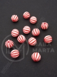 Mărgele 8mm tomatoes cu gaură albă 1.5mm 40g ~127 buc 312345