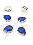Glass stone (cristal) 10x14mm albastră în coș metalic 1 pachet 2 buc 151646