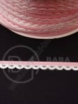 Panglică de satin 6mm, roz cu alb, 1 pachet, 10 metri, 451380