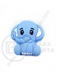 Mărgele silicon elefant 30x29x9.5mm gaură albastră 2.5mm 1 buc 317002