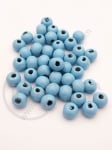Bilă de lemn 8x7mm albastru deschis gaură ~3mm 1 pachet 40g ~215 buc 321321