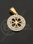 Pandantiv oțel cu cristal 20mm 1 buc 307426