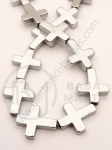 Cruce din hematit 18x14x4mm, argintiu, nemagnetic, gaură 1mm ~23 buc. 1 buc. 352316