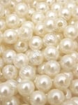 Perlă ecru 8mm gaură 1.8mm 1 pachet 40g ~170 buc 312571