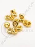 Mărgele metallice 7x4mm aurii, gaură 3mm, 25 buc. 308362