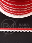 Panglică de satin 6mm, roșu cu alb, 1 pachet, 10 metri, 451379