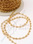 Șnur cu mărgele de sticlă 1.5~3x1.5~2mm color aurie 1 meter 331601