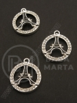 Pandantiv cristal metalic 22x19mm culoare argintie 1 buc 309496