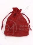 Geantă de pânză 9x12cm roșu închis 1 pachet 5 buc 461445