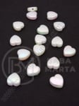 Inimă 8x8x3mm alb efect AB (curcubeu) 1 paket 40g ~232 buc 312265