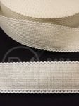 Panglică 25mm ecru lucioasă cu lame 1 pachet 5 metri 451432