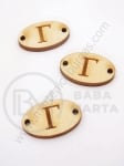 Țiglă de lemn 25x16x3mm lettera <b>G</b> gaură 2.5mm 1 pachet 10buc 182243