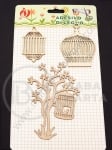 Elemente decorative din lemn 1 pachet 182030