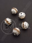 Mărgele metalice cristal 10mm culoare albă 1 buc 308182