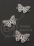 Fluture metalic Element 21x15mm culoare argintie 1 pachet 20 buc 306302
