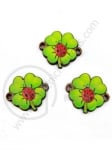 Figurină din lemn trifoi 24x20mm cu gaură de buburuza 2mm 1 paquet 10 pcs 182561