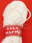 Sfoară răsucită 3mm alb 100% acrilic 100g ~55metri 431222