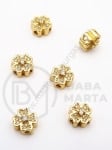 Margele de trifoi 8x5mm cu zirconii forjat, gaura 1.5mm, 1 bucata 305296