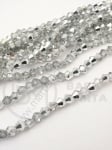 Mărgele de sticlă 4x4mm transparente cu argint ~100 bucăți ~39cm 1 bucată 343599