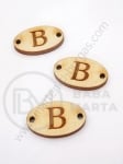 Țiglă de lemn 25x16x3mm lettera <b>B</b> gaură 2.5mm 1 pachet 10 buc 182242